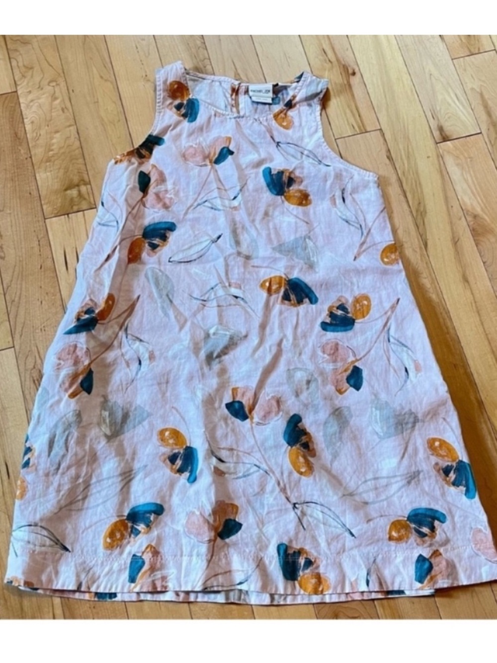Rachel Zoe A line Linen Sleeveless Floral dress size small